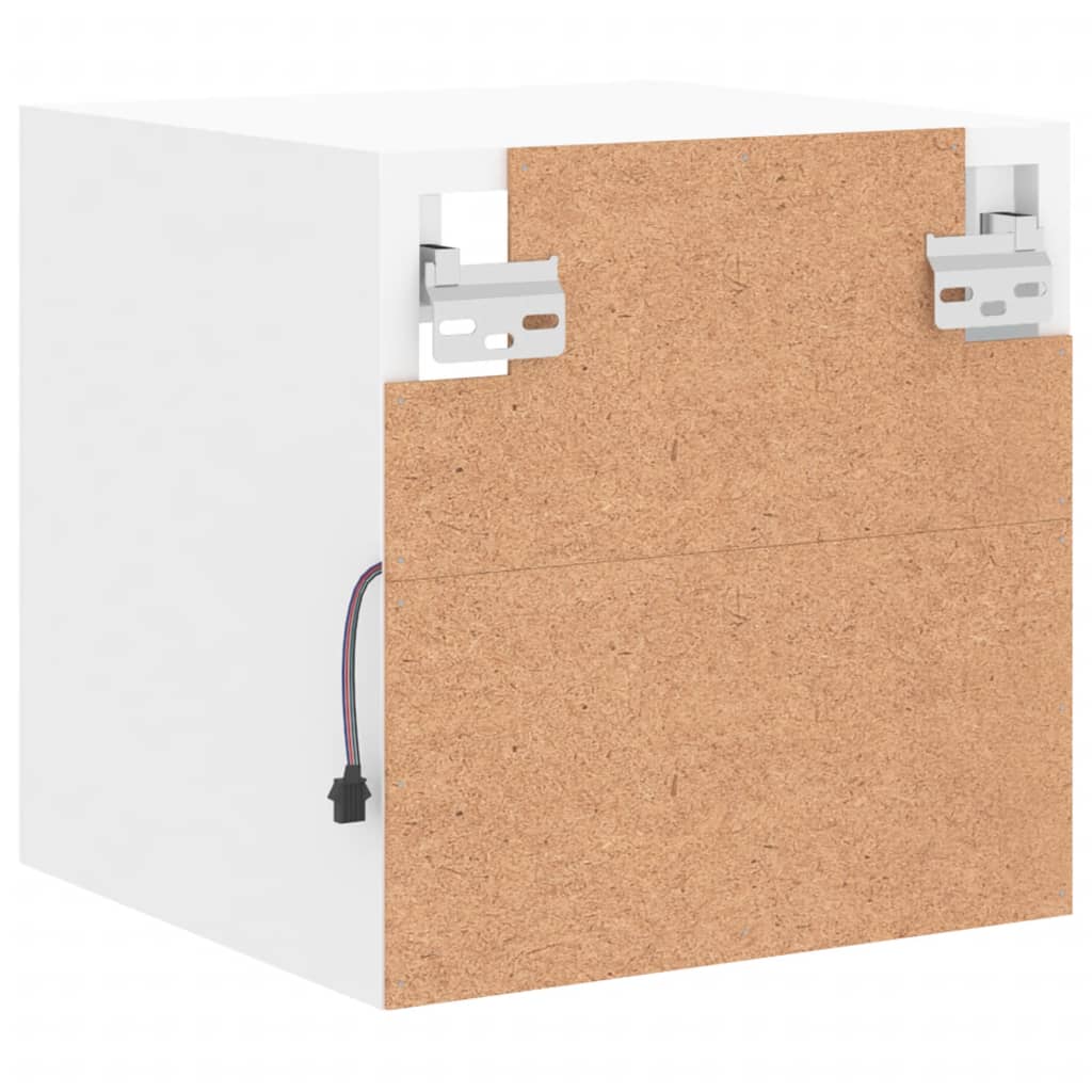 Meubles TV muraux avec lumières LED 2 pcs blanc 30x28,5x30 cm - XIOS