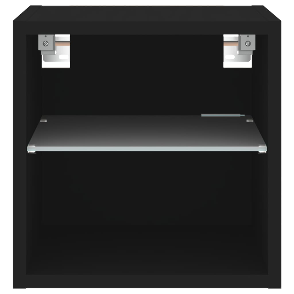 Meuble TV mural avec lumières LED noir 30x28,5x30 cm - XIOS