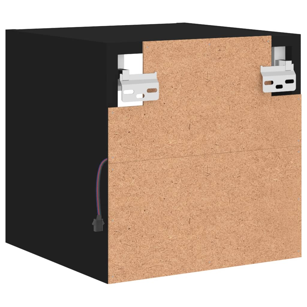 Meuble TV mural avec lumières LED noir 30x28,5x30 cm - XIOS