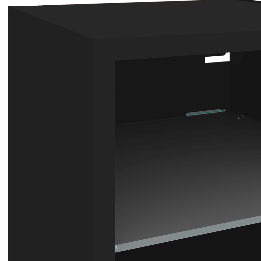 Meuble TV mural avec lumières LED noir 30x28,5x30 cm - XIOS
