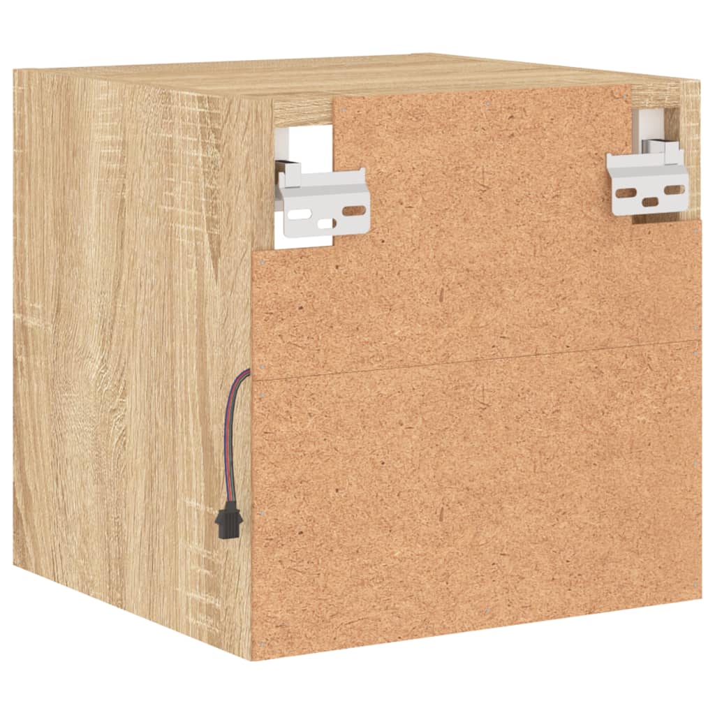 Meuble TV mural avec lumières LED chêne sonoma 30x28,5x30 cm - XIOS