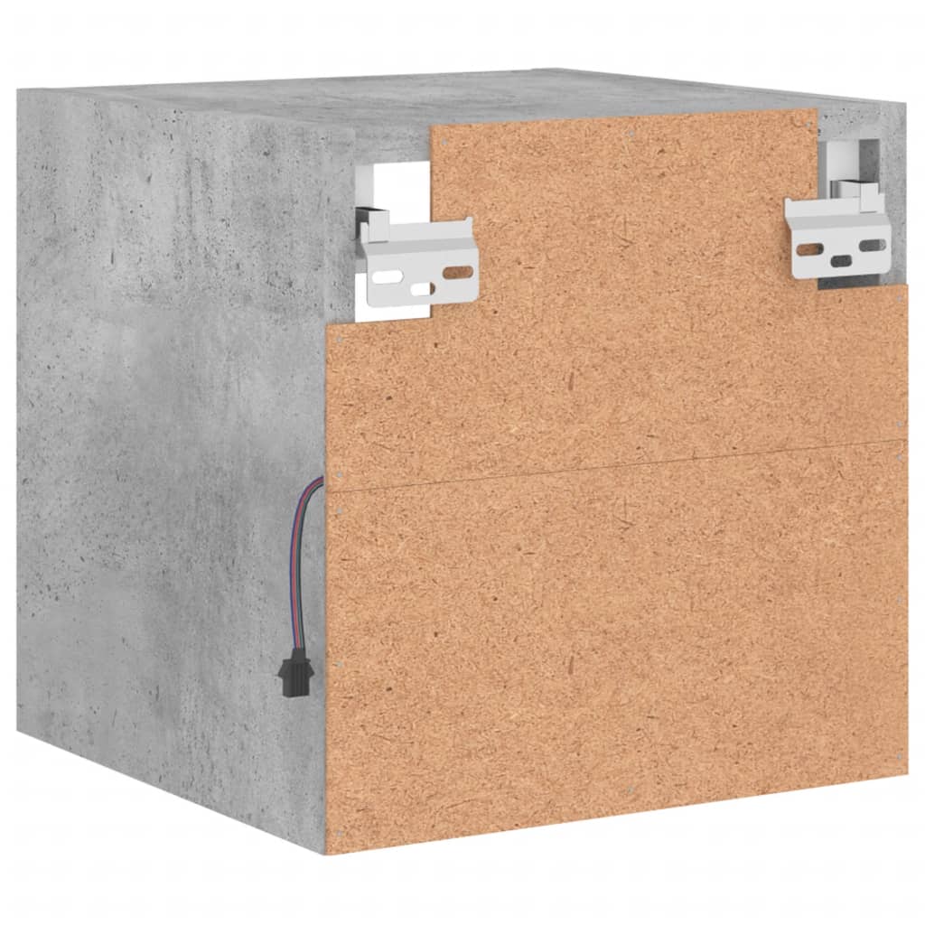 Meuble TV mural avec lumières LED gris béton 30x28,5x30 cm - XIOS