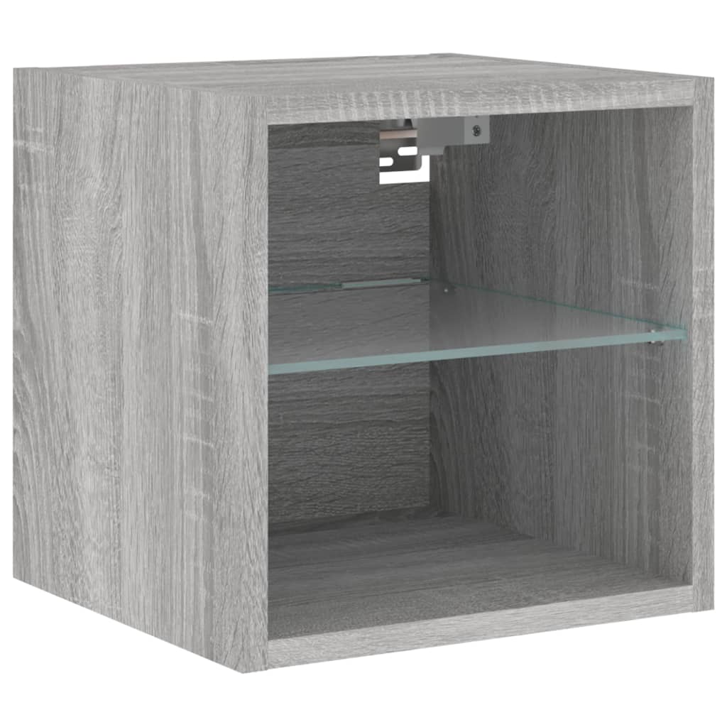 Meuble TV mural avec lumières LED sonoma gris 30x28,5x30 cm - XIOS