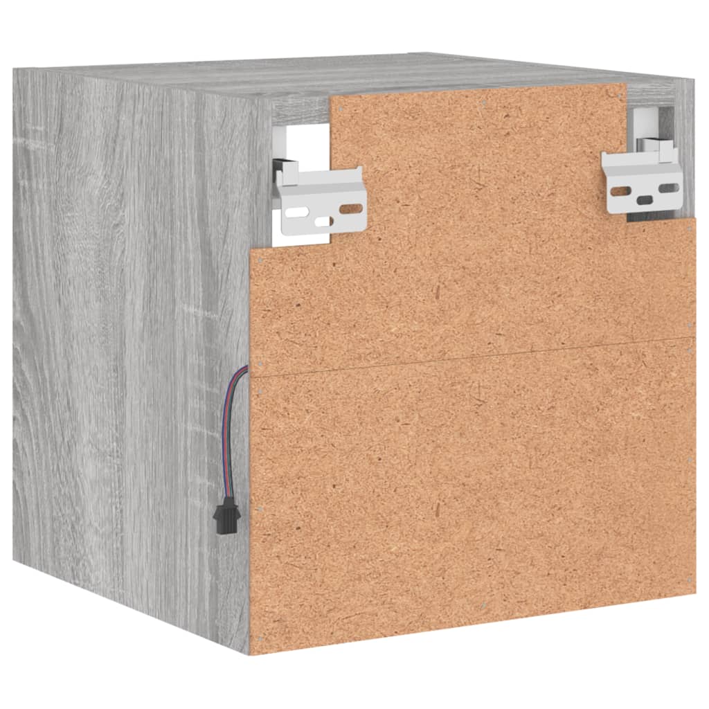 Meubles TV muraux et lumières LED 2pcs sonoma gris 30x28,5x30cm - XIOS