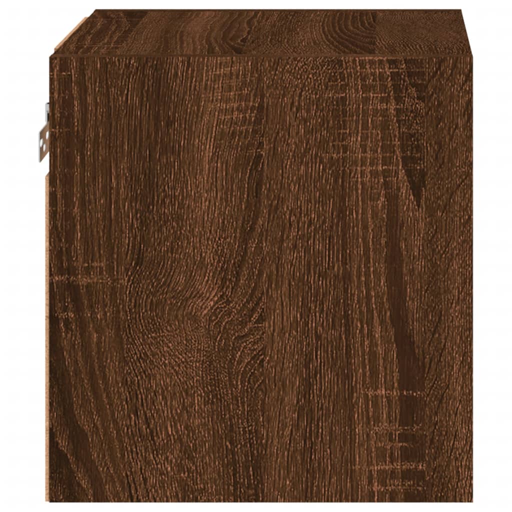Meuble TV mural avec lumières LED chêne marron 30x28,5x30 cm - XIOS
