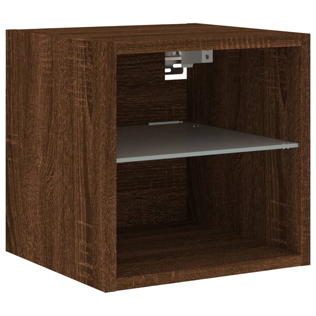 Meubles TV muraux lumières LED 2 pcs chêne marron 30x28,5x30 cm - XIOS