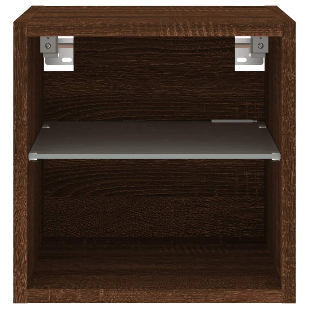 Meubles TV muraux lumières LED 2 pcs chêne marron 30x28,5x30 cm - XIOS
