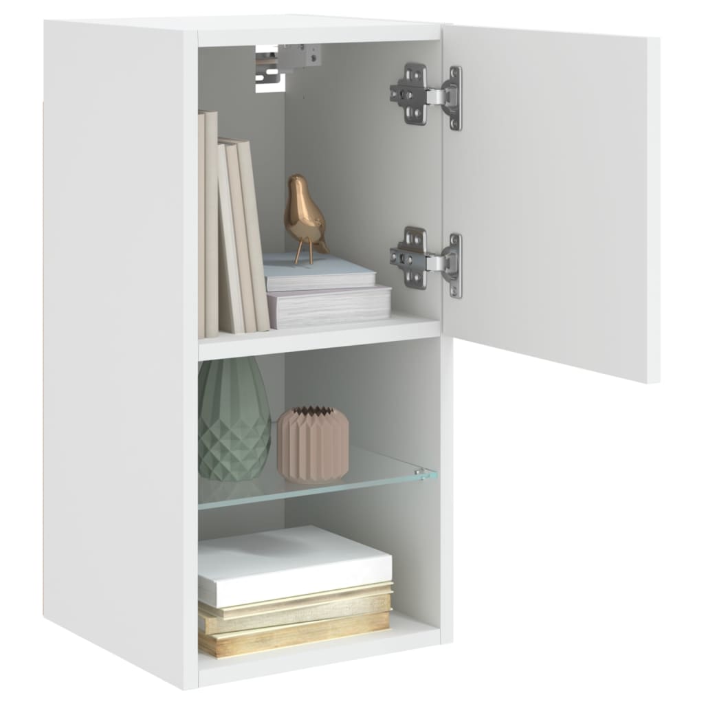 Meubles TV avec lumières LED 2 pcs blanc 30,5x30x60 cm - XIOS