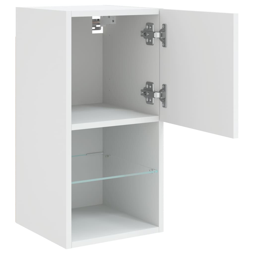 Meubles TV avec lumières LED 2 pcs blanc 30,5x30x60 cm - XIOS