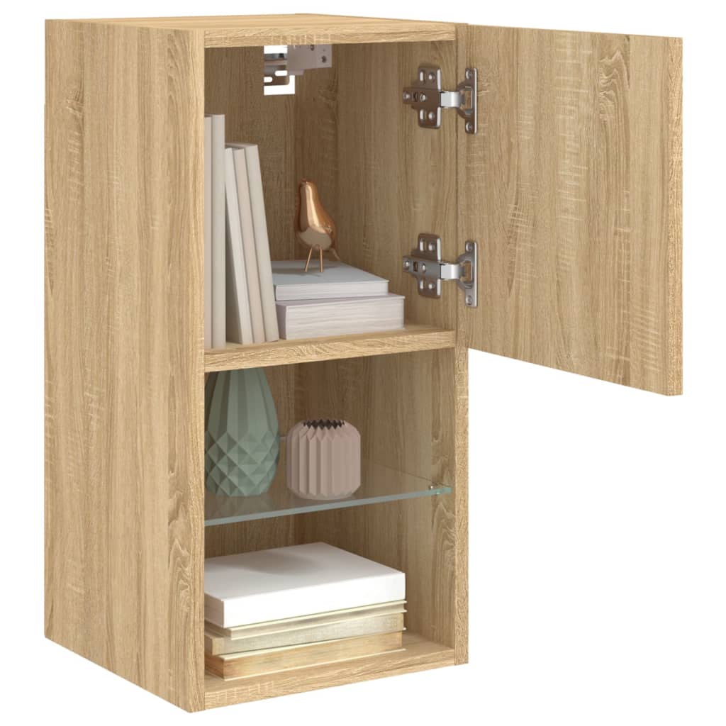 Meubles TV avec lumières LED 2 pcs chêne sonoma 30,5x30x60 cm - XIOS