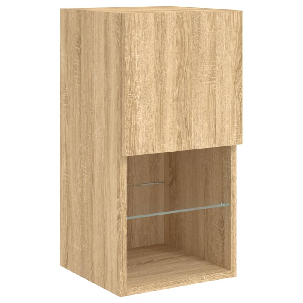Meubles TV avec lumières LED 2 pcs chêne sonoma 30,5x30x60 cm - XIOS
