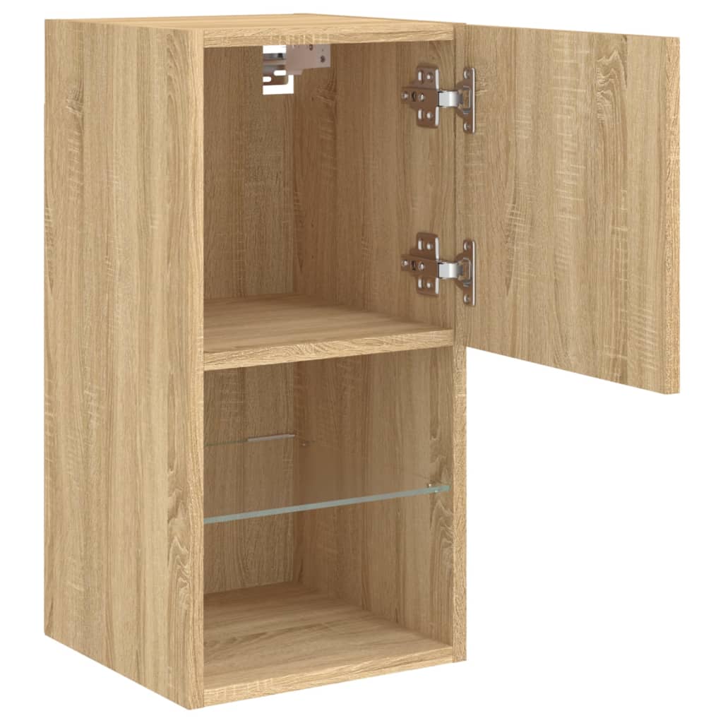 Meubles TV avec lumières LED 2 pcs chêne sonoma 30,5x30x60 cm - XIOS