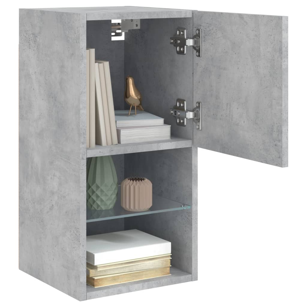 Meubles TV avec lumières LED 2 pcs gris béton 30,5x30x60 cm - XIOS