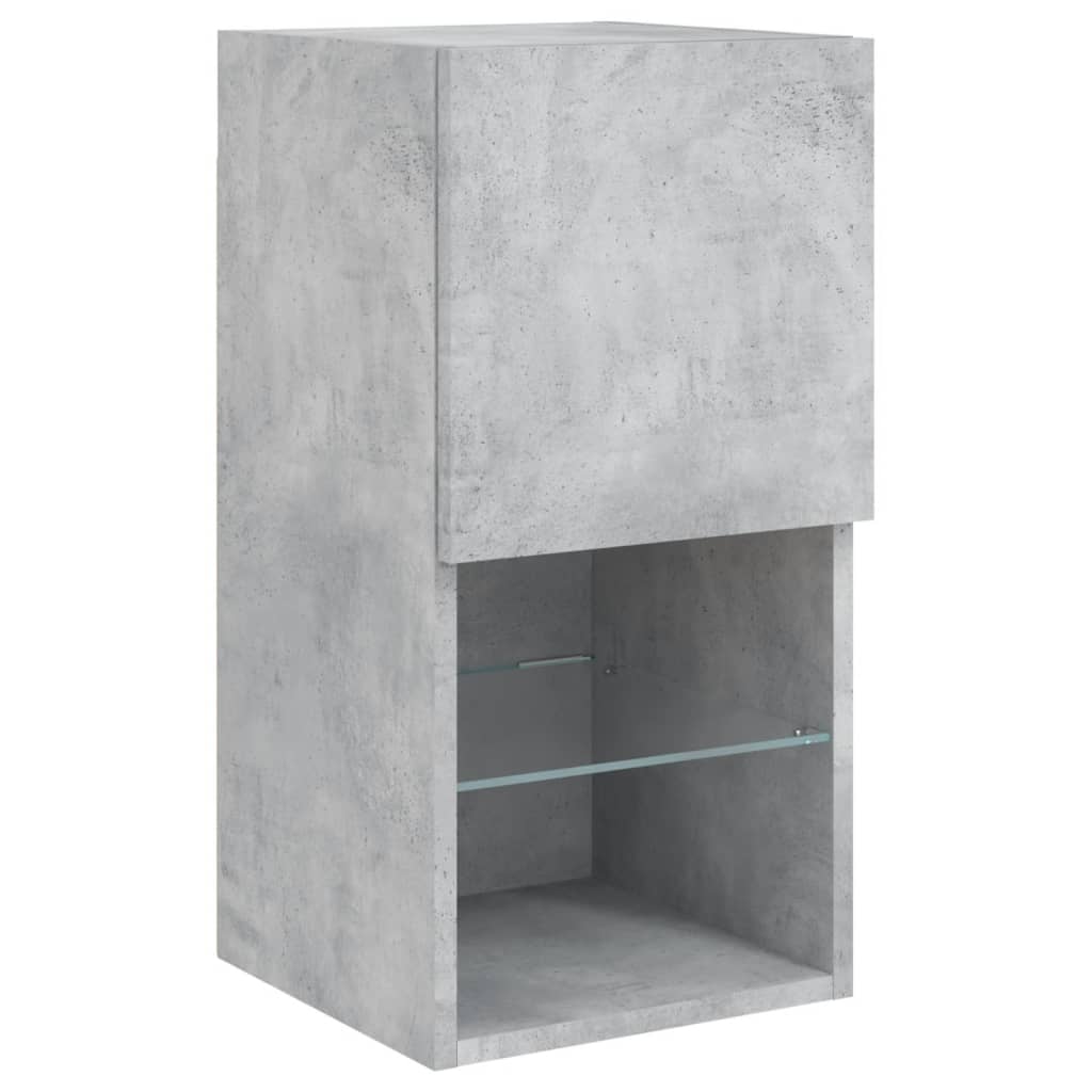 Meubles TV avec lumières LED 2 pcs gris béton 30,5x30x60 cm - XIOS