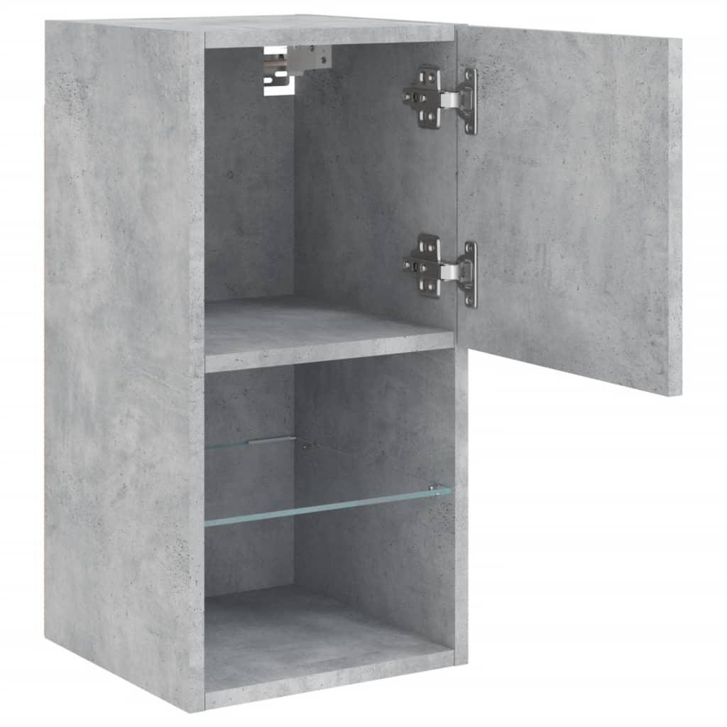 Meubles TV avec lumières LED 2 pcs gris béton 30,5x30x60 cm - XIOS