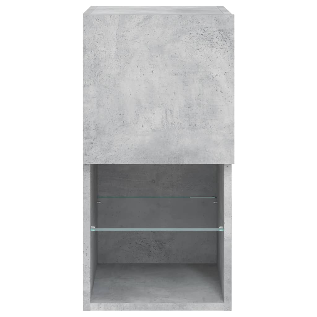 Meubles TV avec lumières LED 2 pcs gris béton 30,5x30x60 cm - XIOS