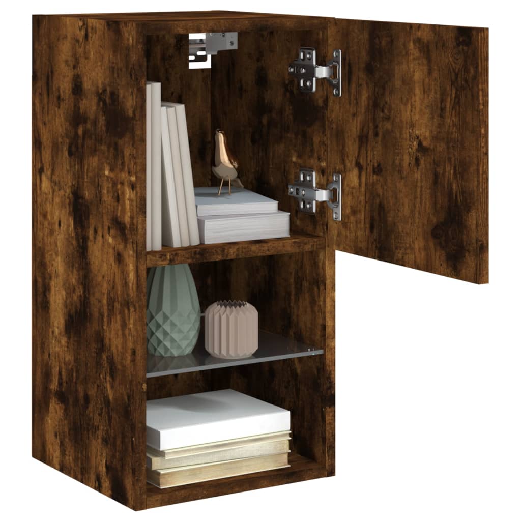 Meubles TV avec lumières LED 2 pcs chêne fumé 30,5x30x60 cm - XIOS
