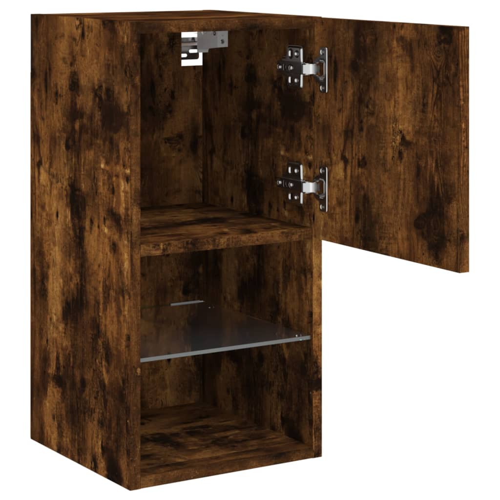 Meubles TV avec lumières LED 2 pcs chêne fumé 30,5x30x60 cm - XIOS
