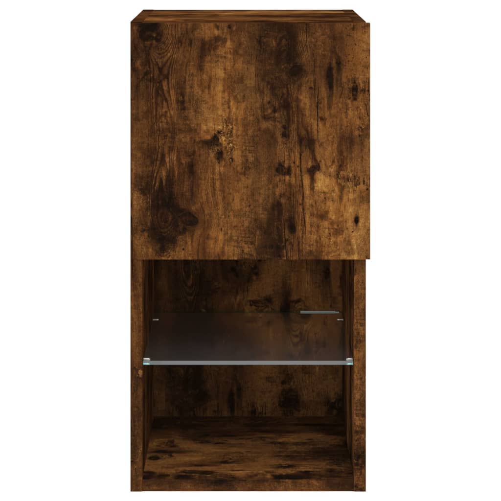 Meubles TV avec lumières LED 2 pcs chêne fumé 30,5x30x60 cm - XIOS