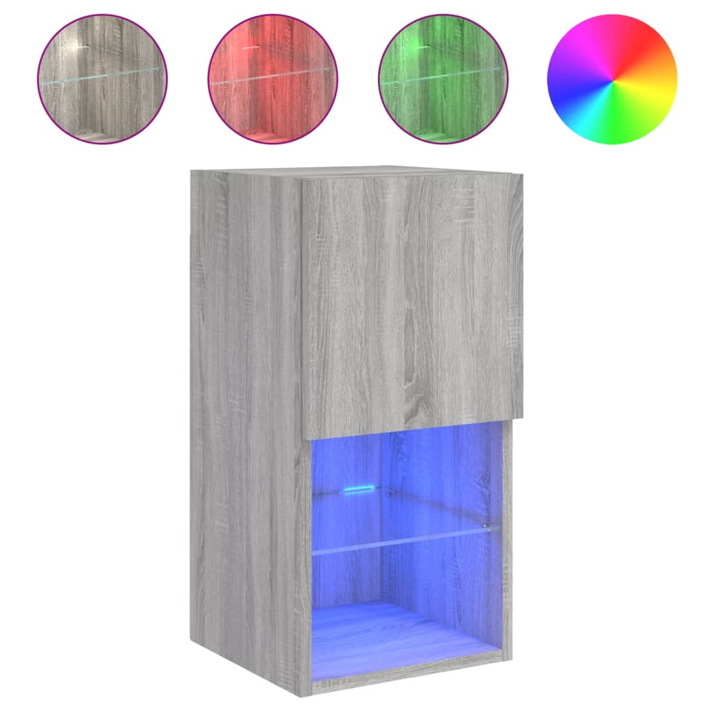 Meuble TV avec lumières LED sonoma gris 30,5x30x60 cm - XIOS