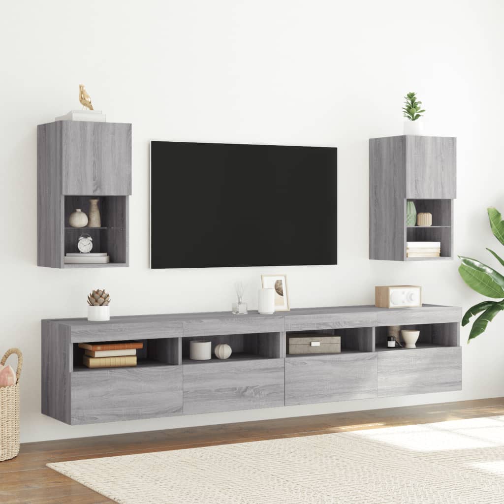 Meuble TV avec lumières LED sonoma gris 30,5x30x60 cm - XIOS