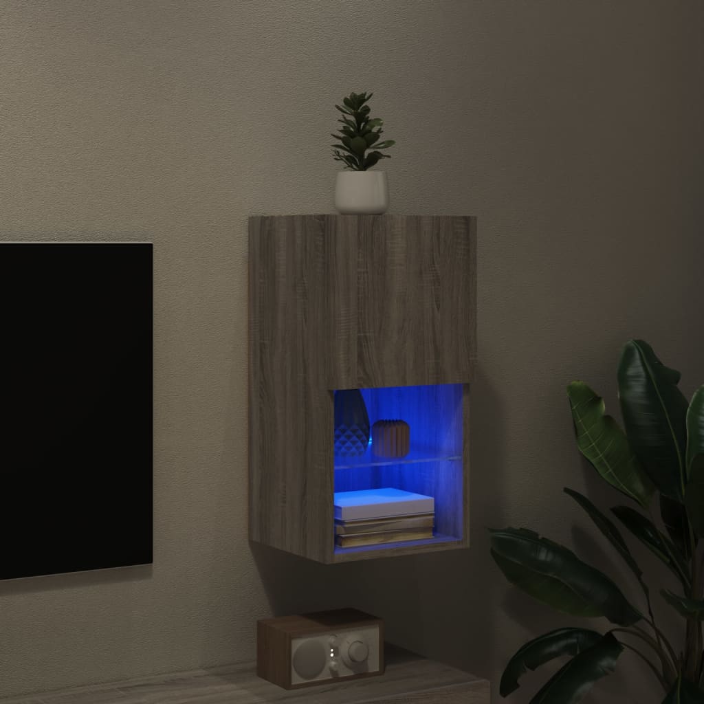 Meuble TV avec lumières LED sonoma gris 30,5x30x60 cm - XIOS