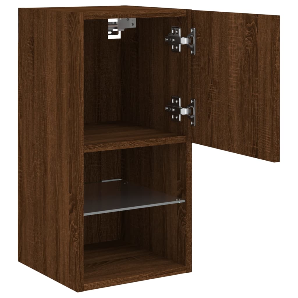 Meuble TV avec lumières LED chêne marron 30,5x30x60 cm - XIOS