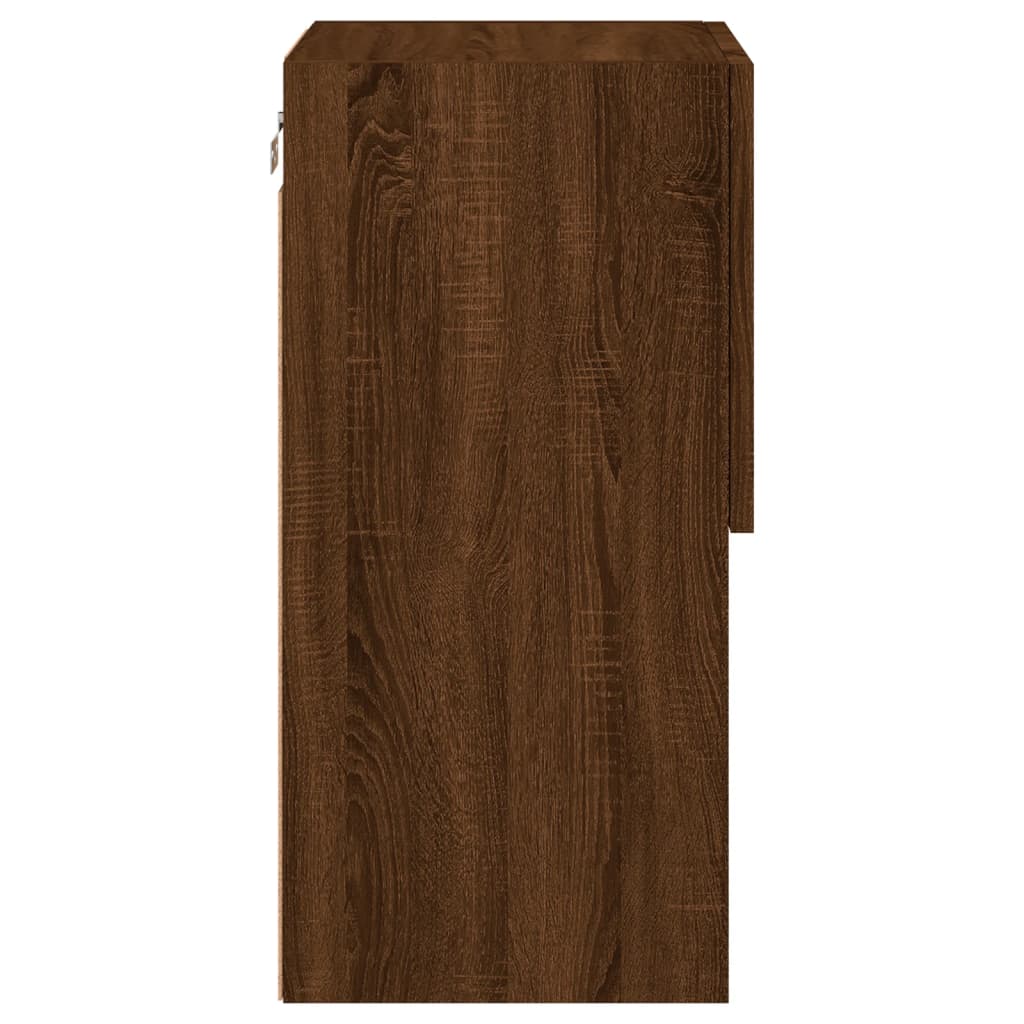 Meuble TV avec lumières LED chêne marron 30,5x30x60 cm - XIOS