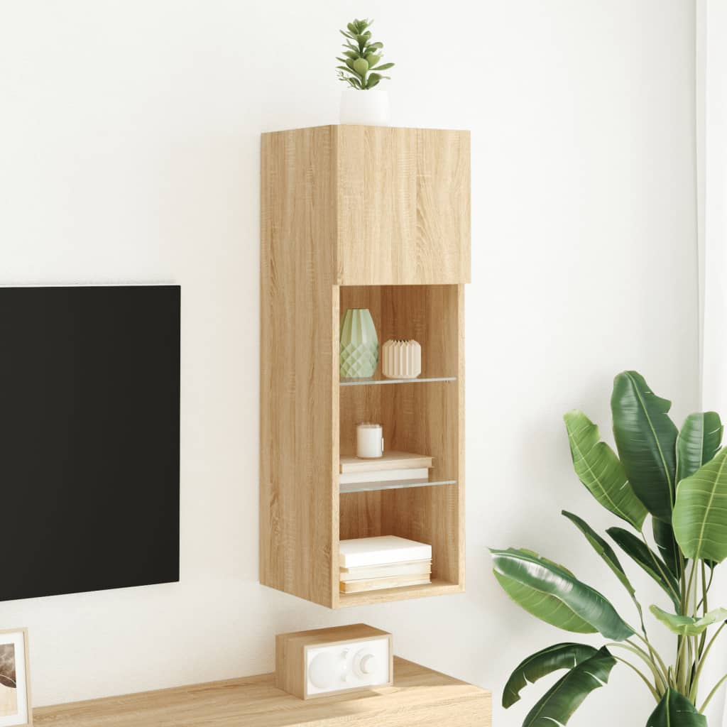 Meuble TV avec lumières LED chêne sonoma 30,5x30x90 cm - XIOS