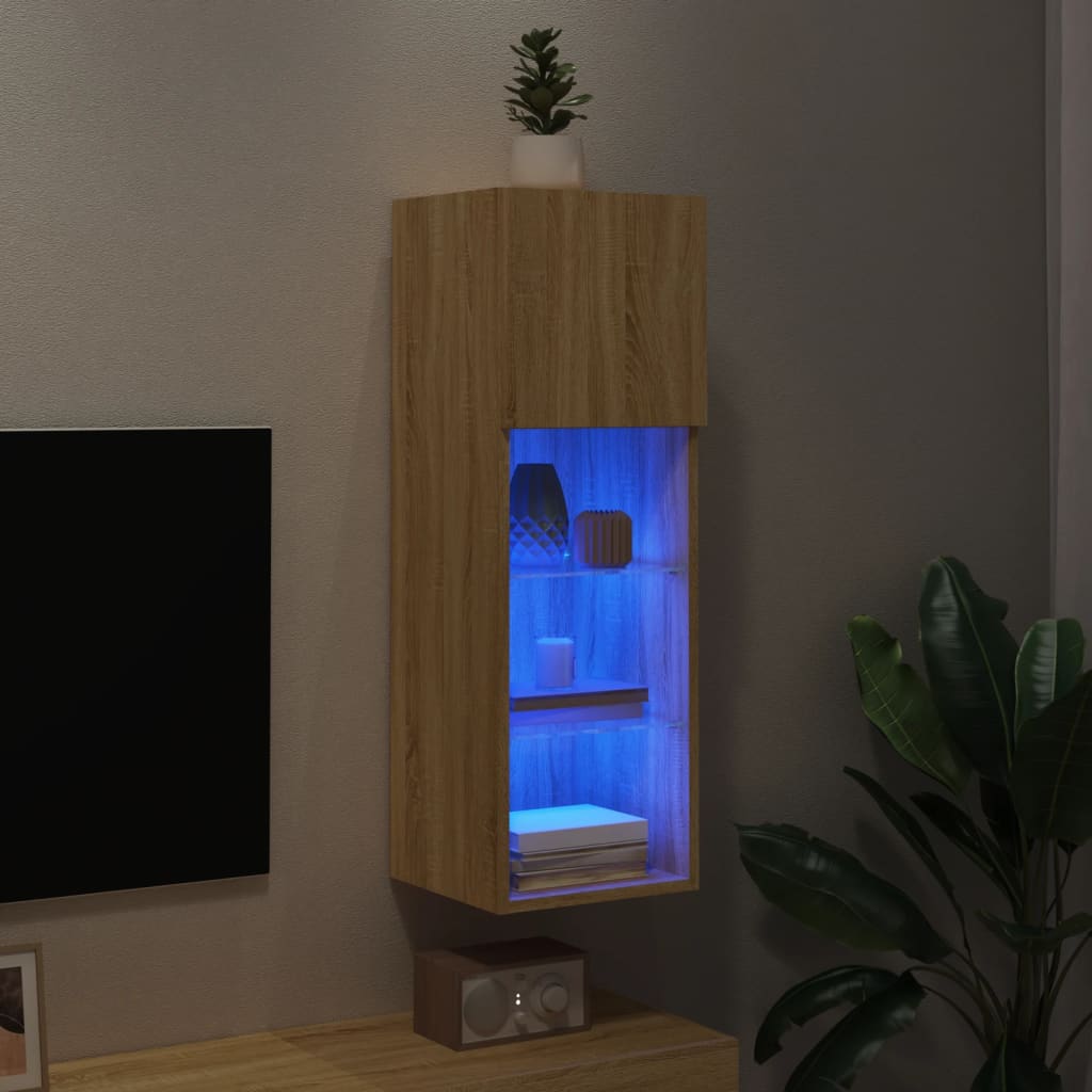 Meuble TV avec lumières LED chêne sonoma 30,5x30x90 cm - XIOS