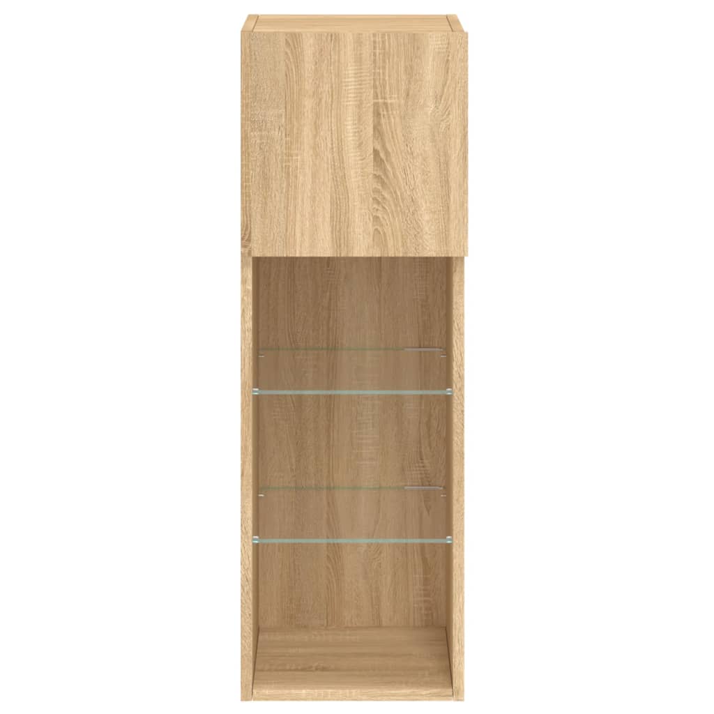 Meuble TV avec lumières LED chêne sonoma 30,5x30x90 cm - XIOS