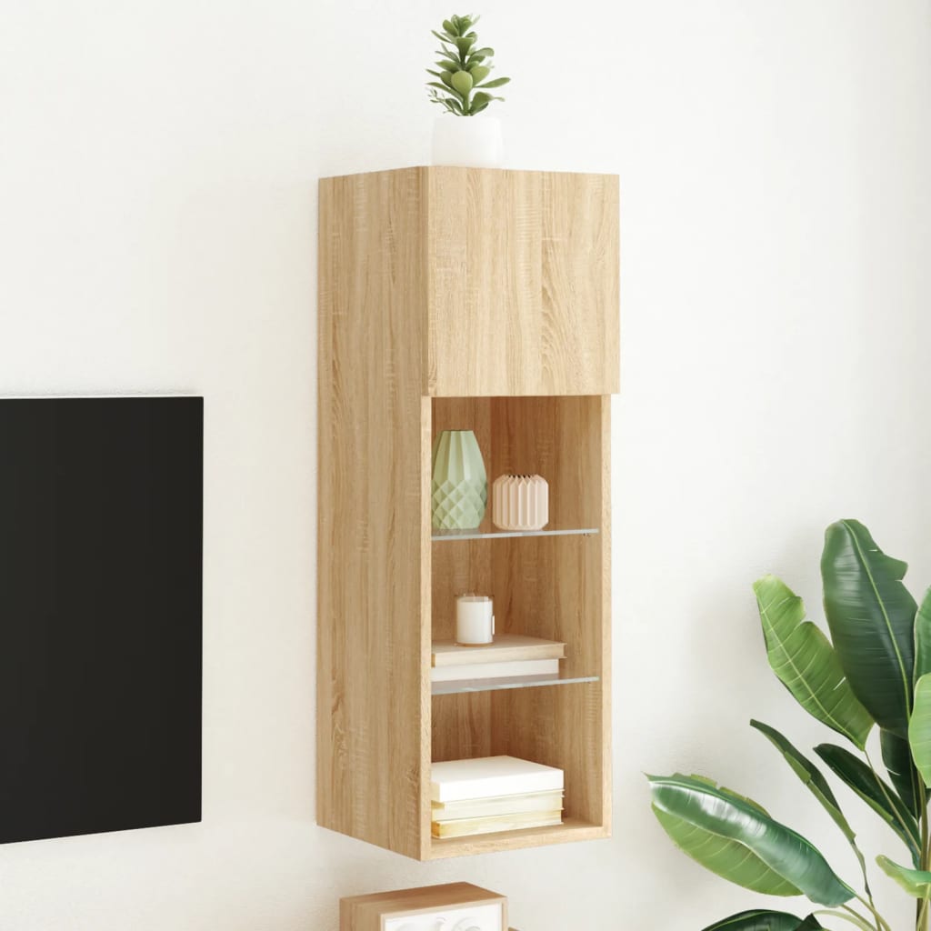 Meuble TV avec lumières LED chêne sonoma 30,5x30x90 cm - XIOS