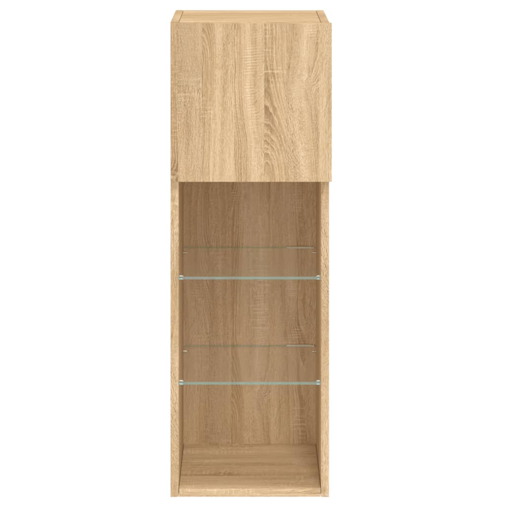 Meubles TV avec lumières LED 2 pcs chêne sonoma 30,5x30x90 cm - XIOS