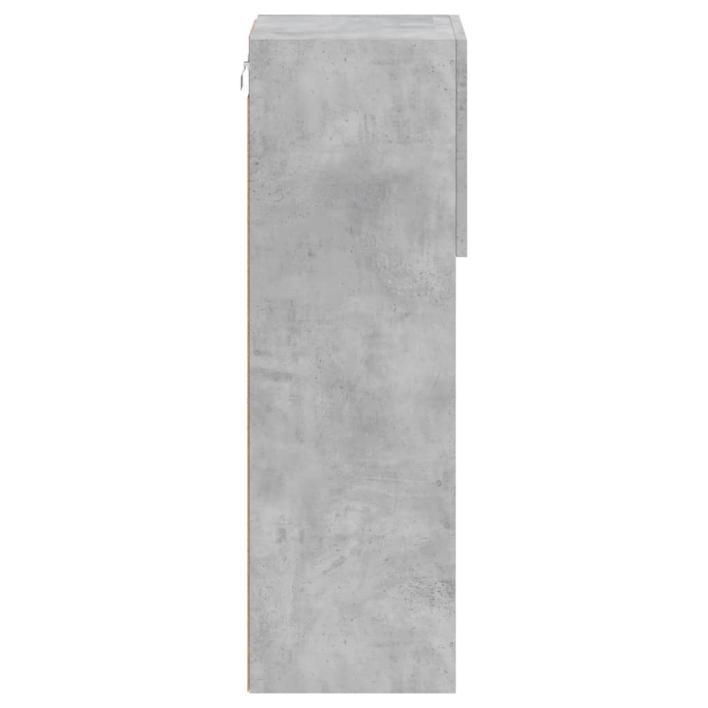 Meubles TV avec lumières LED 2 pcs gris béton 30,5x30x90 cm - XIOS