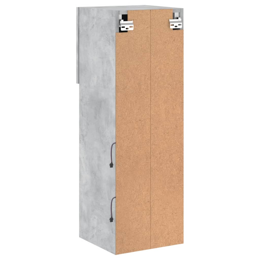 Meubles TV avec lumières LED 2 pcs gris béton 30,5x30x90 cm - XIOS