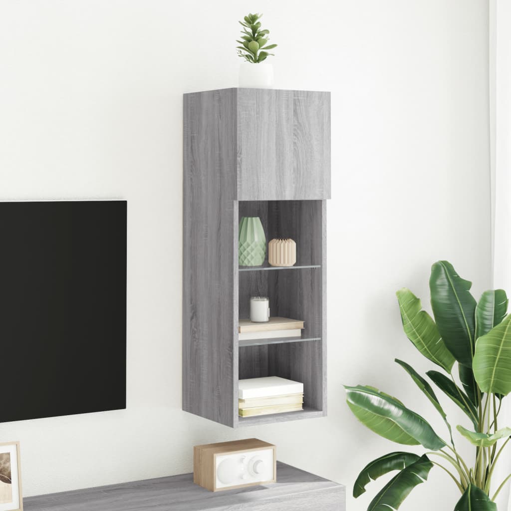 Meuble TV avec lumières LED sonoma gris 30,5x30x90 cm - XIOS