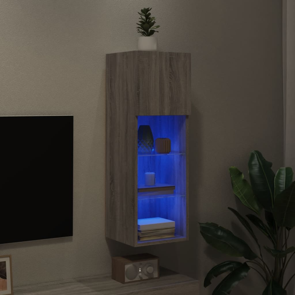 Meuble TV avec lumières LED sonoma gris 30,5x30x90 cm - XIOS