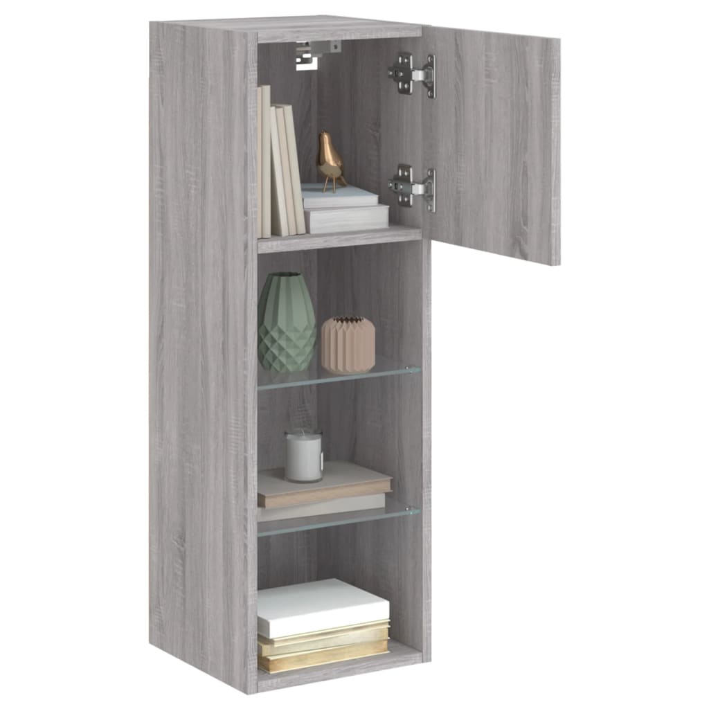 Meubles TV avec lumières LED 2 pcs sonoma gris 30,5x30x90 cm - XIOS