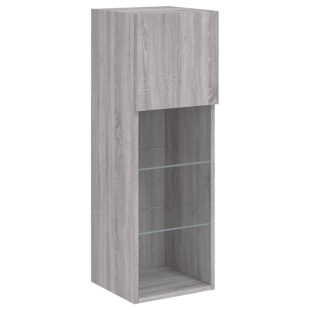Meubles TV avec lumières LED 2 pcs sonoma gris 30,5x30x90 cm - XIOS