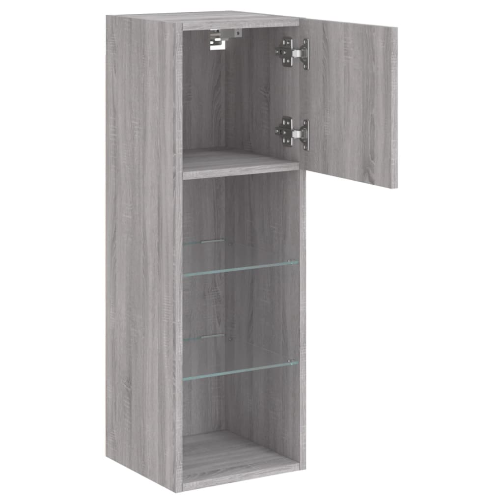 Meubles TV avec lumières LED 2 pcs sonoma gris 30,5x30x90 cm - XIOS