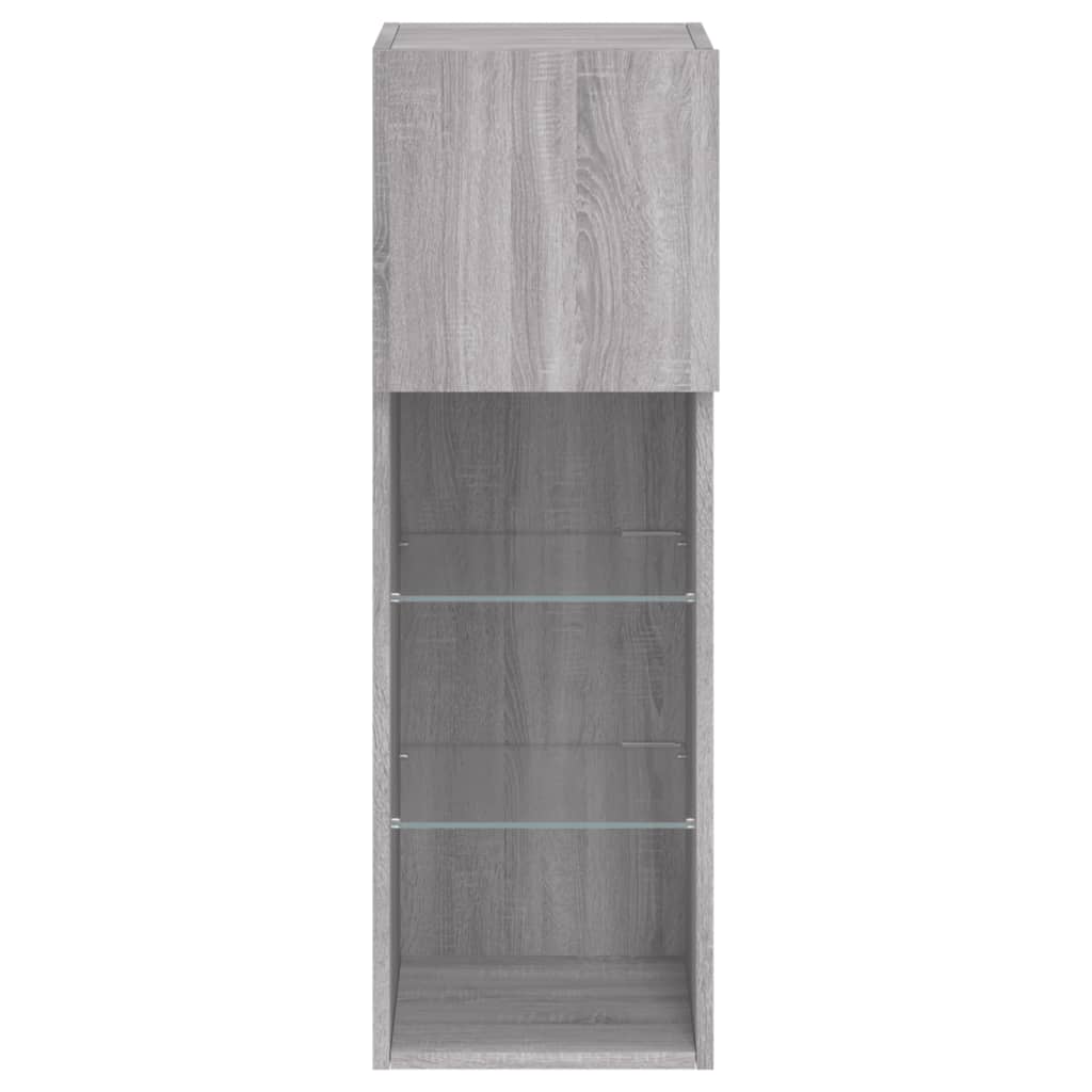 Meubles TV avec lumières LED 2 pcs sonoma gris 30,5x30x90 cm - XIOS