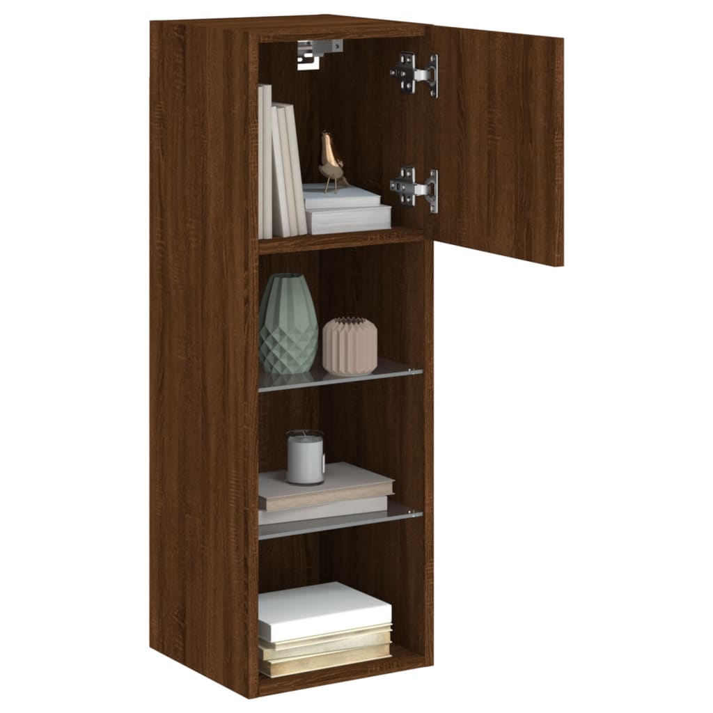 Meuble TV avec lumières LED chêne marron 30,5x30x90 cm - XIOS