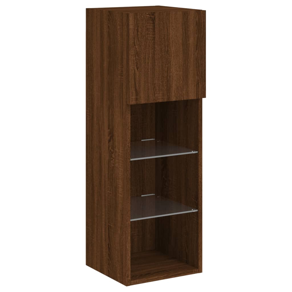 Meuble TV avec lumières LED chêne marron 30,5x30x90 cm - XIOS