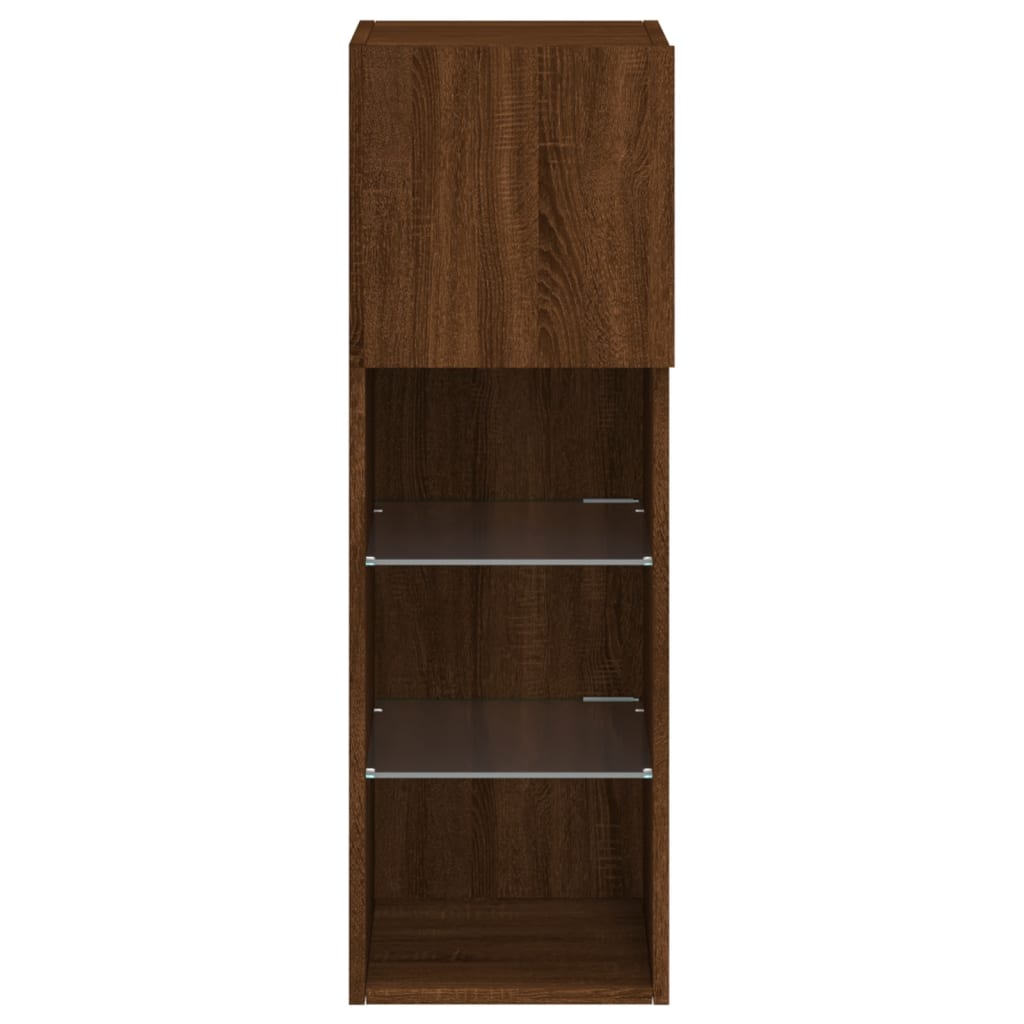 Meuble TV avec lumières LED chêne marron 30,5x30x90 cm - XIOS