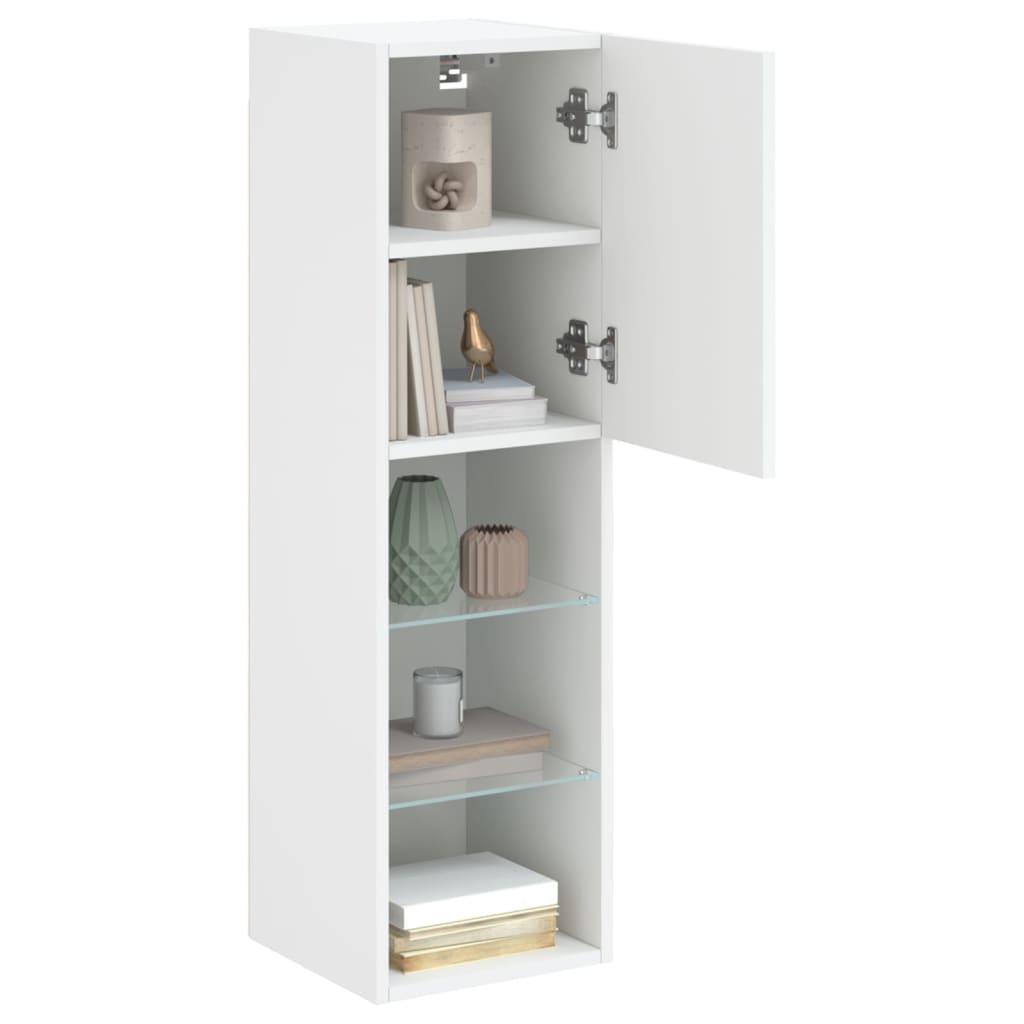 Meuble TV avec lumières LED blanc 30,5x30x102 cm - XIOS