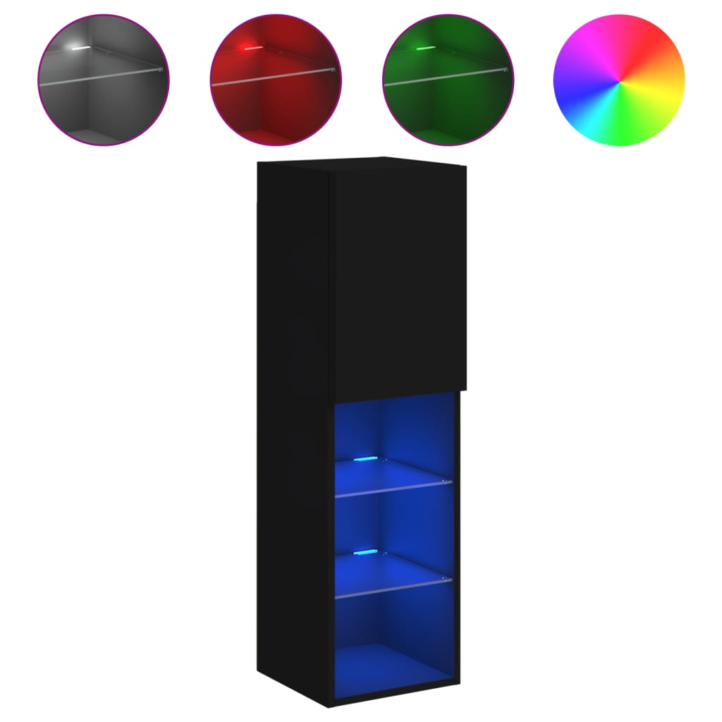 Meuble TV avec lumières LED noir 30,5x30x102 cm - XIOS