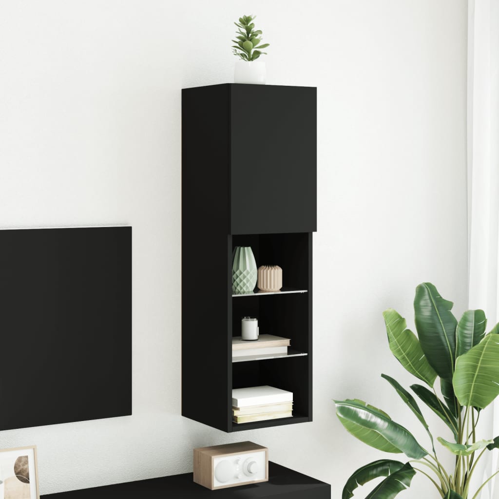 Meuble TV avec lumières LED noir 30,5x30x102 cm - XIOS