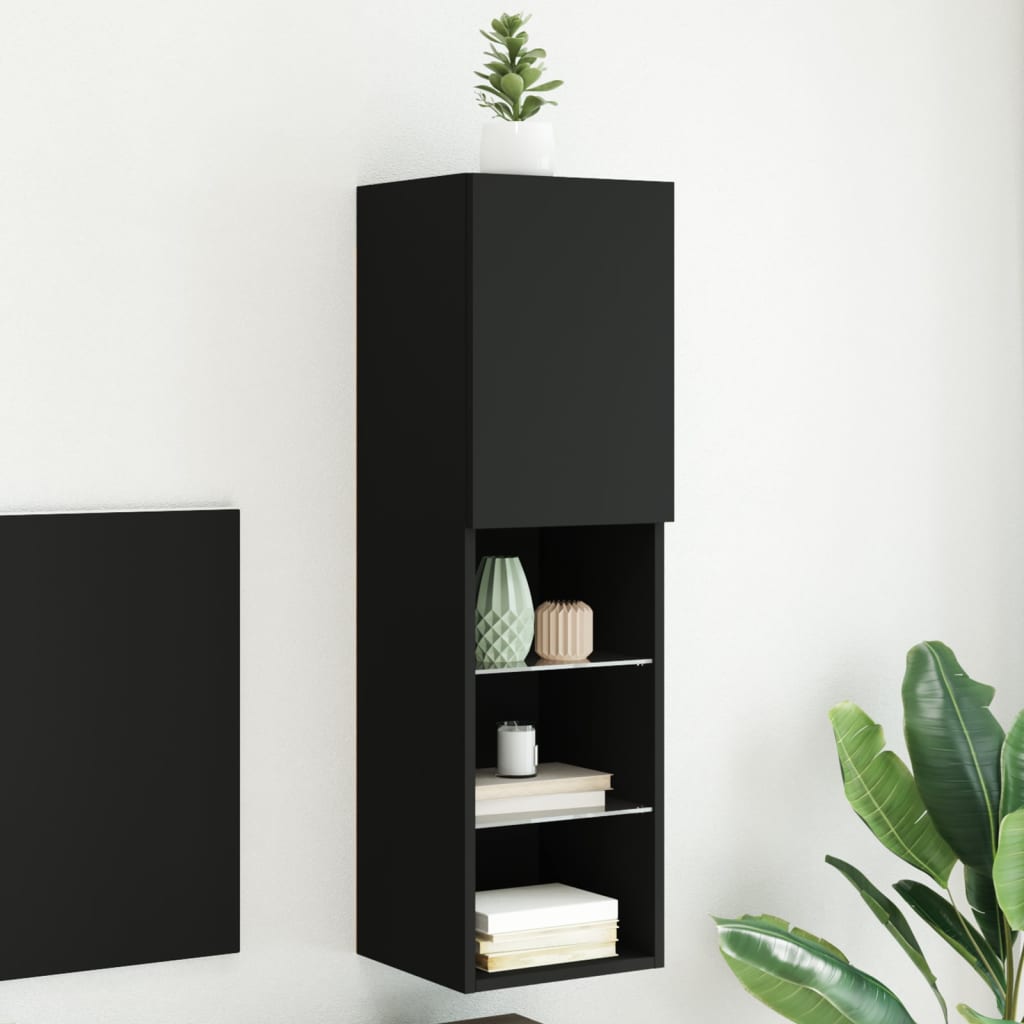 Meuble TV avec lumières LED noir 30,5x30x102 cm - XIOS