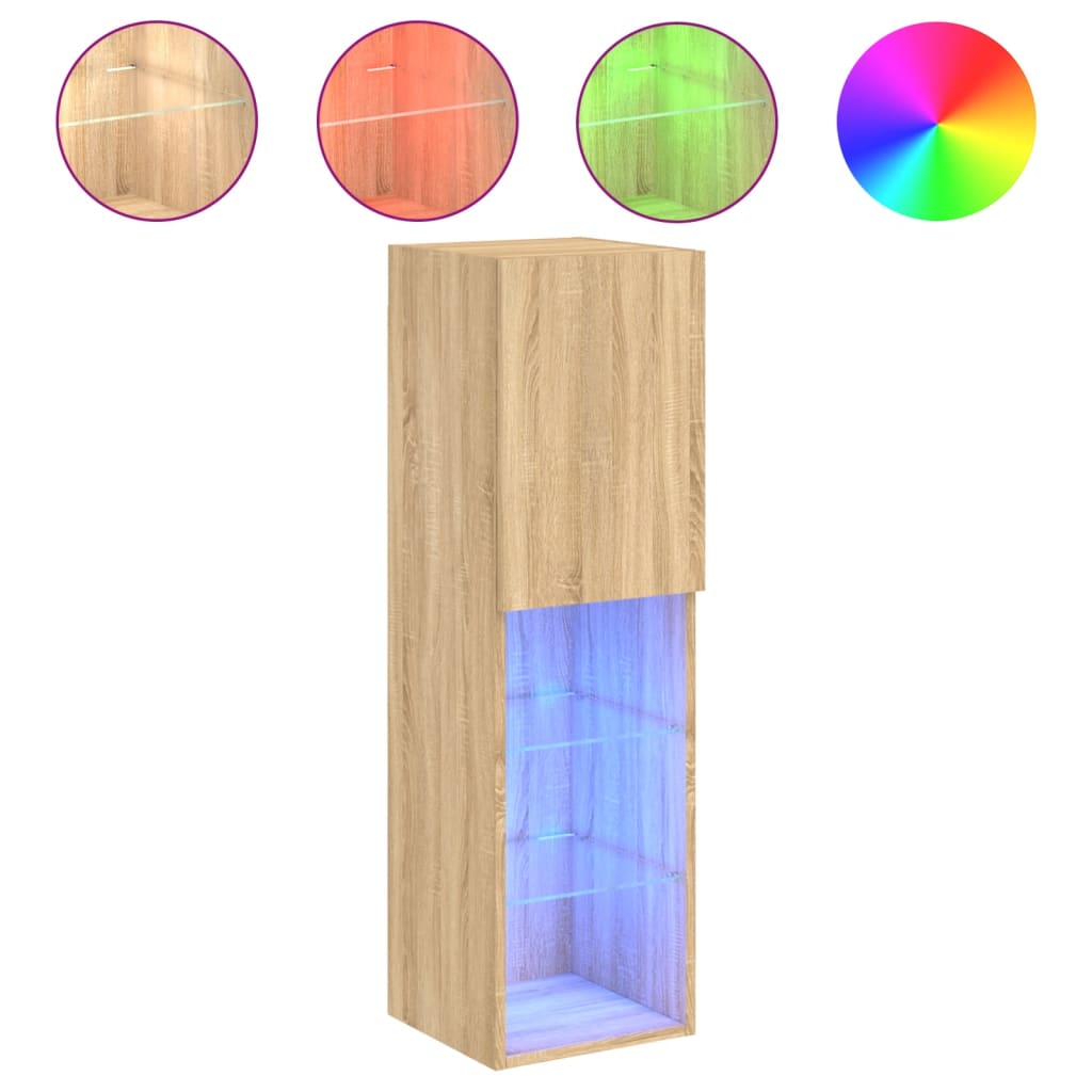 Meuble TV avec lumières LED chêne sonoma 30,5x30x102 cm - XIOS