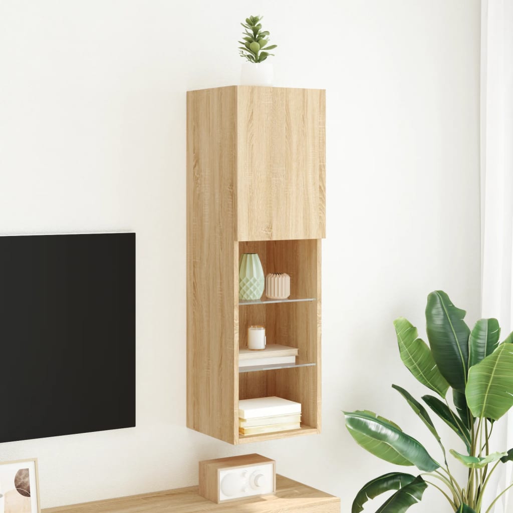 Meuble TV avec lumières LED chêne sonoma 30,5x30x102 cm - XIOS
